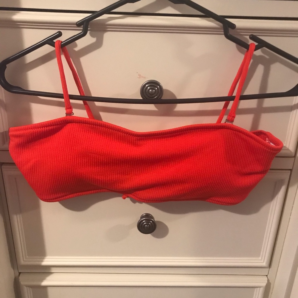 zaful ribbed bandeau bikini